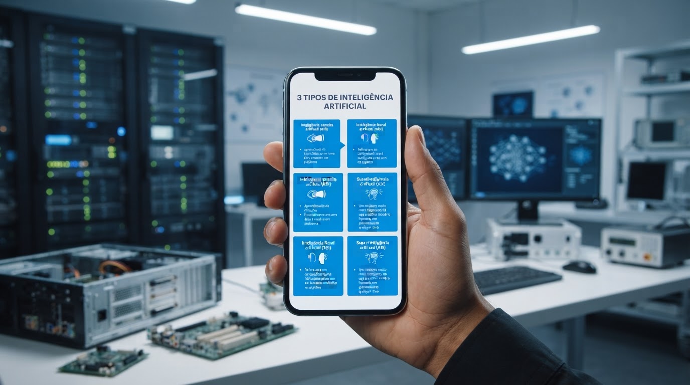 Interface de chatbot representando um sistema de inteligência artificial estreita em atendimento ao cliente