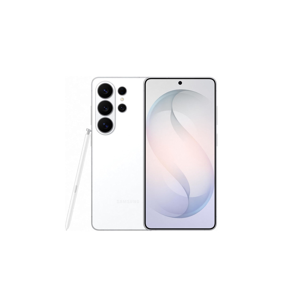 Samsung Galaxy S26 Ultra deitado com destaque para o módulo de câmeras