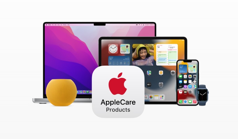 Tela de informações sobre o AppleCare em um dispositivo Apple
