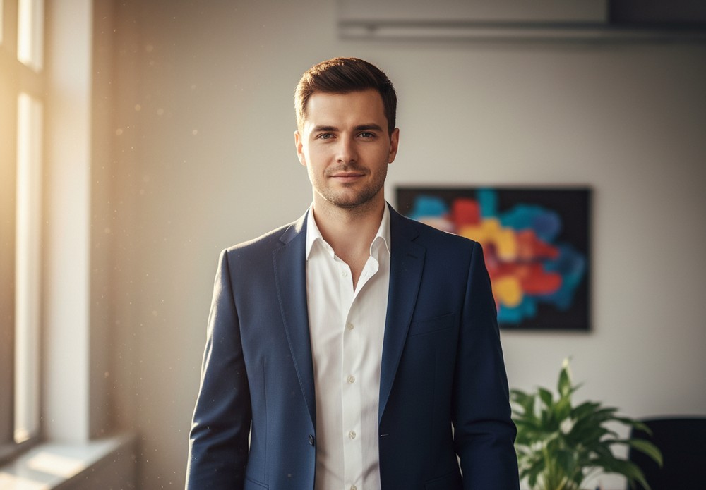 Foto profissional criada no Gemini para uso em redes de trabalho