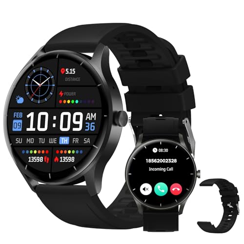 Smartwatch PEJE com pulseira extra e tela HD de 1,28 polegadas