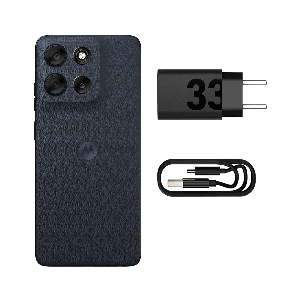 Moto G86 exibindo sua tela pOLED e design resistente