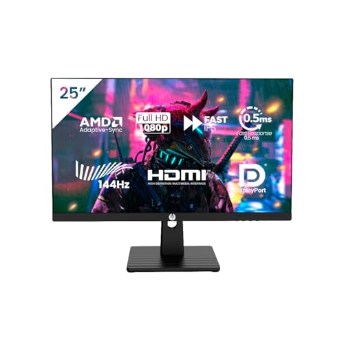 Monitor Gamer Haiz 25 polegadas com painel IPS e taxa de 144Hz