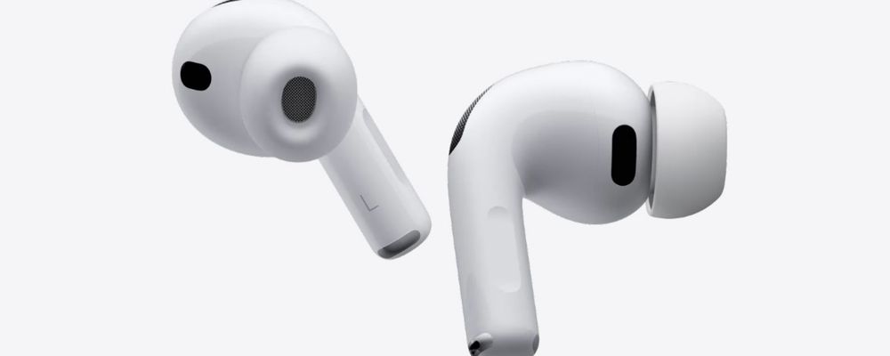 Suposto design dos AirPods com câmera em material de divulgação