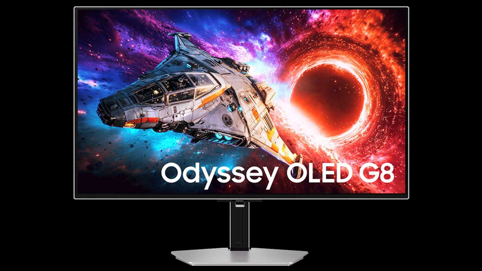 Foto de divulgação dos monitores Odyssey G8 6K e Odyssey OLED G8 usada em release