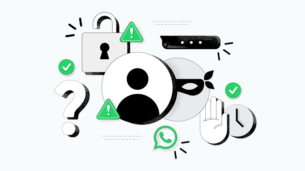 Tela promocional do WhatsApp explicando nova função de alerta de golpes
