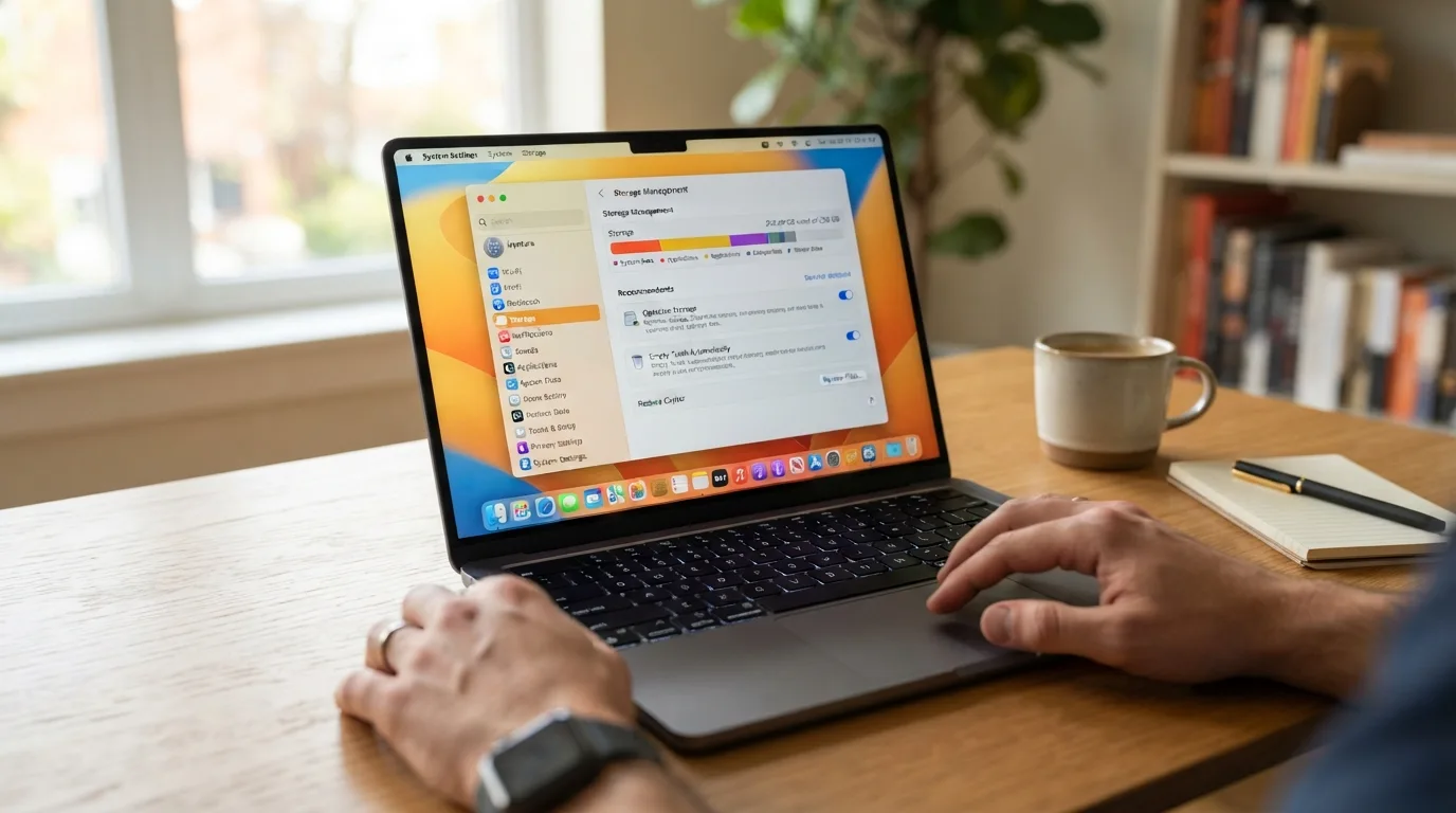 Tela de recomendações de armazenamento do macOS