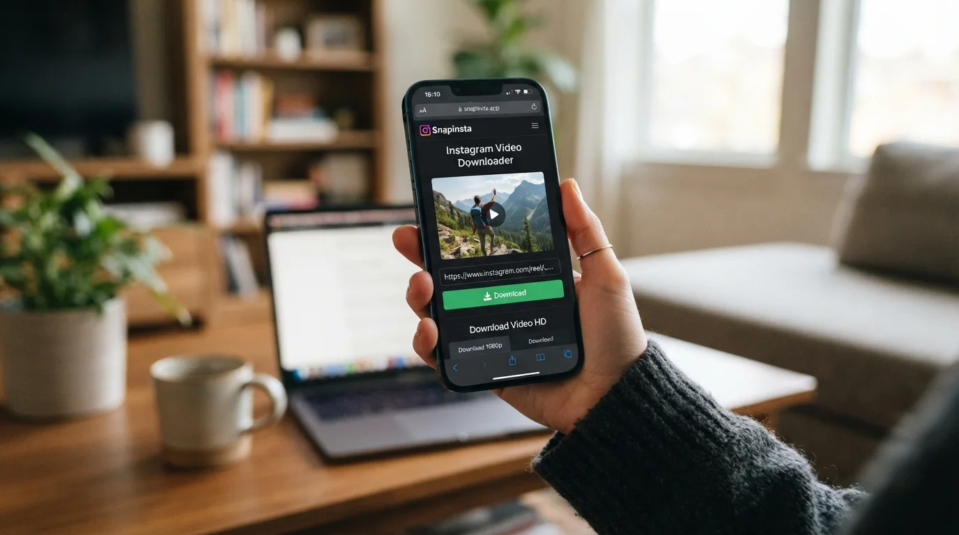 Página do Snapinsta com área de download
