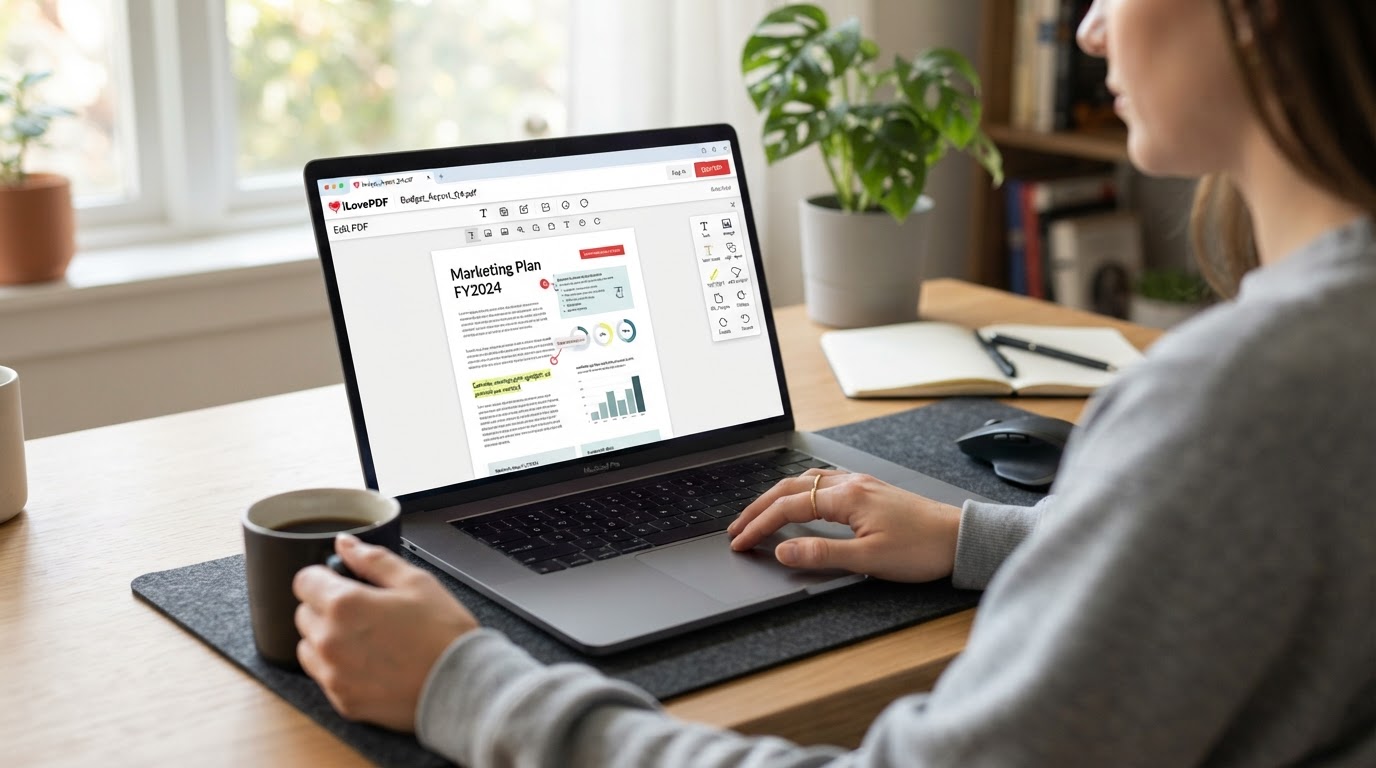 Tela da página do iLovePDF para editar PDF