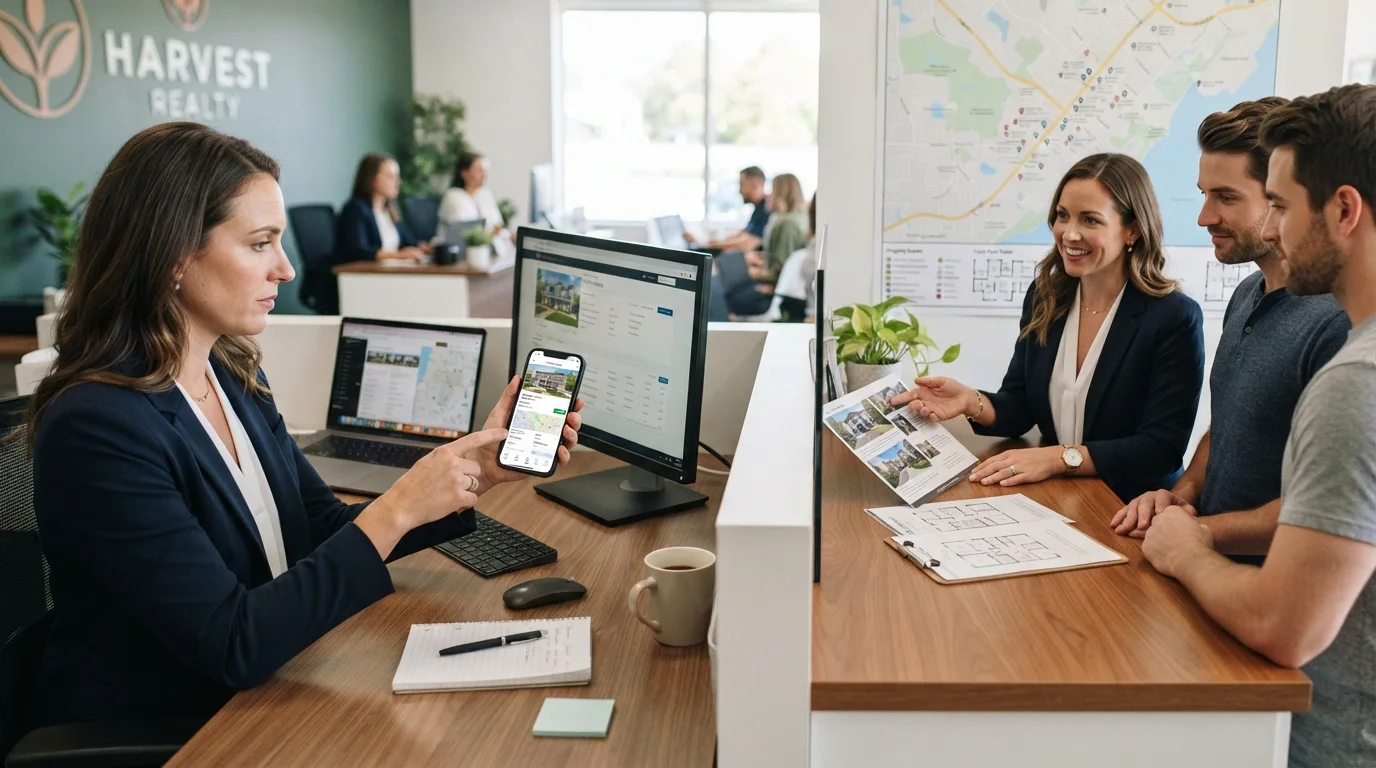 Duas áreas separando o trabalho digital do atendimento presencial