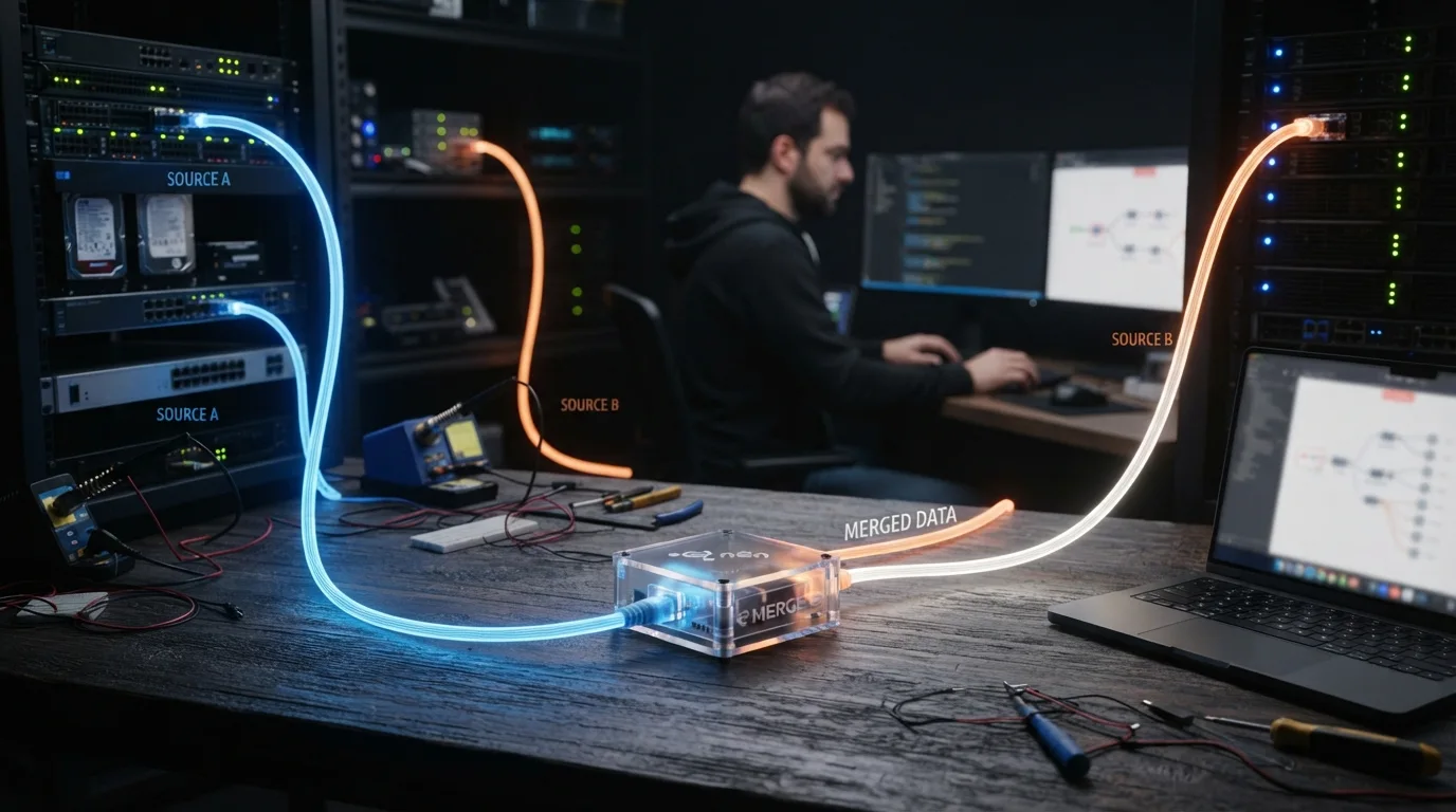 Node Merge no n8n: juntando dados de caminhos diferentes