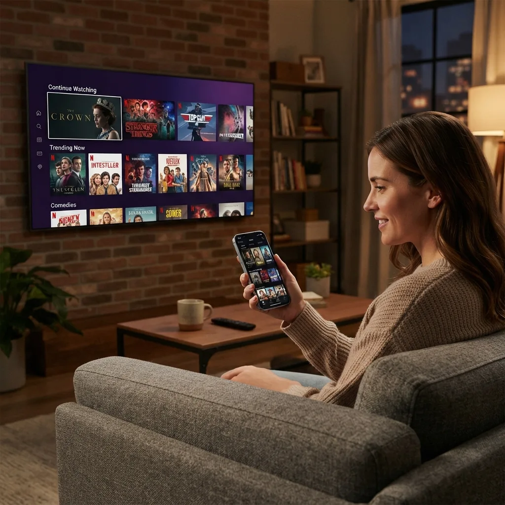 Ilustração conceitual de serviços legais de streaming em uma televisão