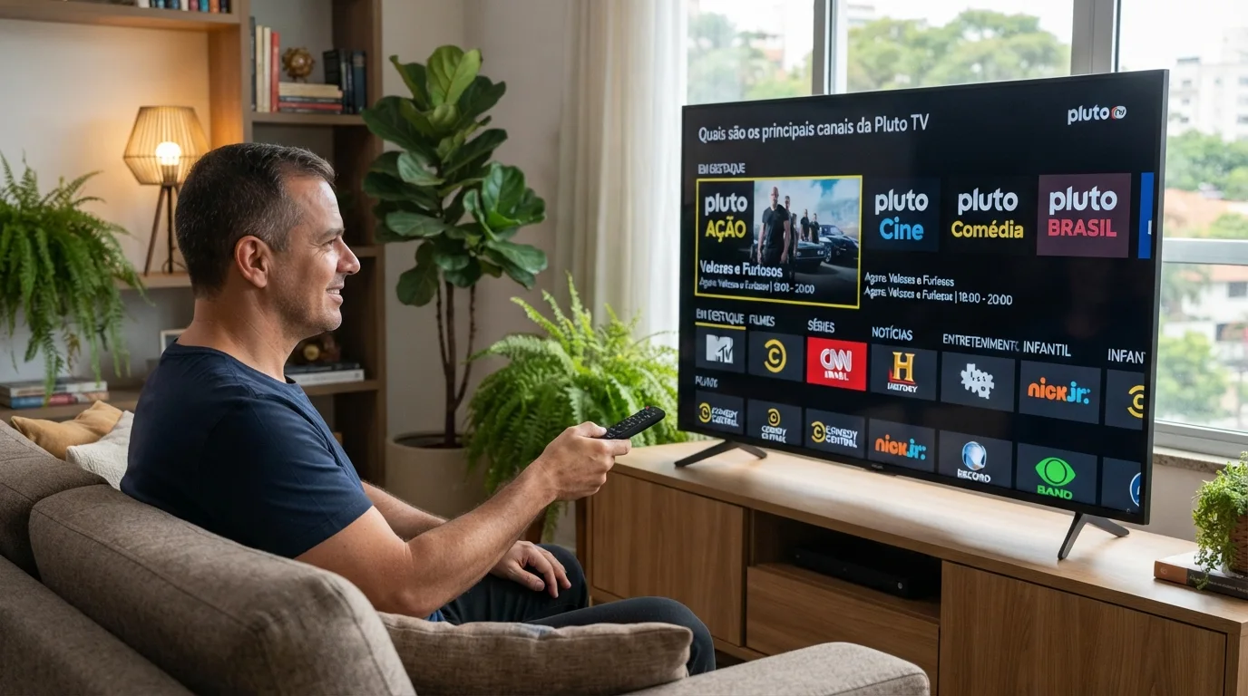 Quais são os principais canais da Pluto TV para assistir grátis
