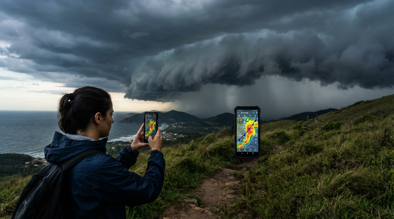 Nuvens de tempestade associadas à chegada de uma frente fria