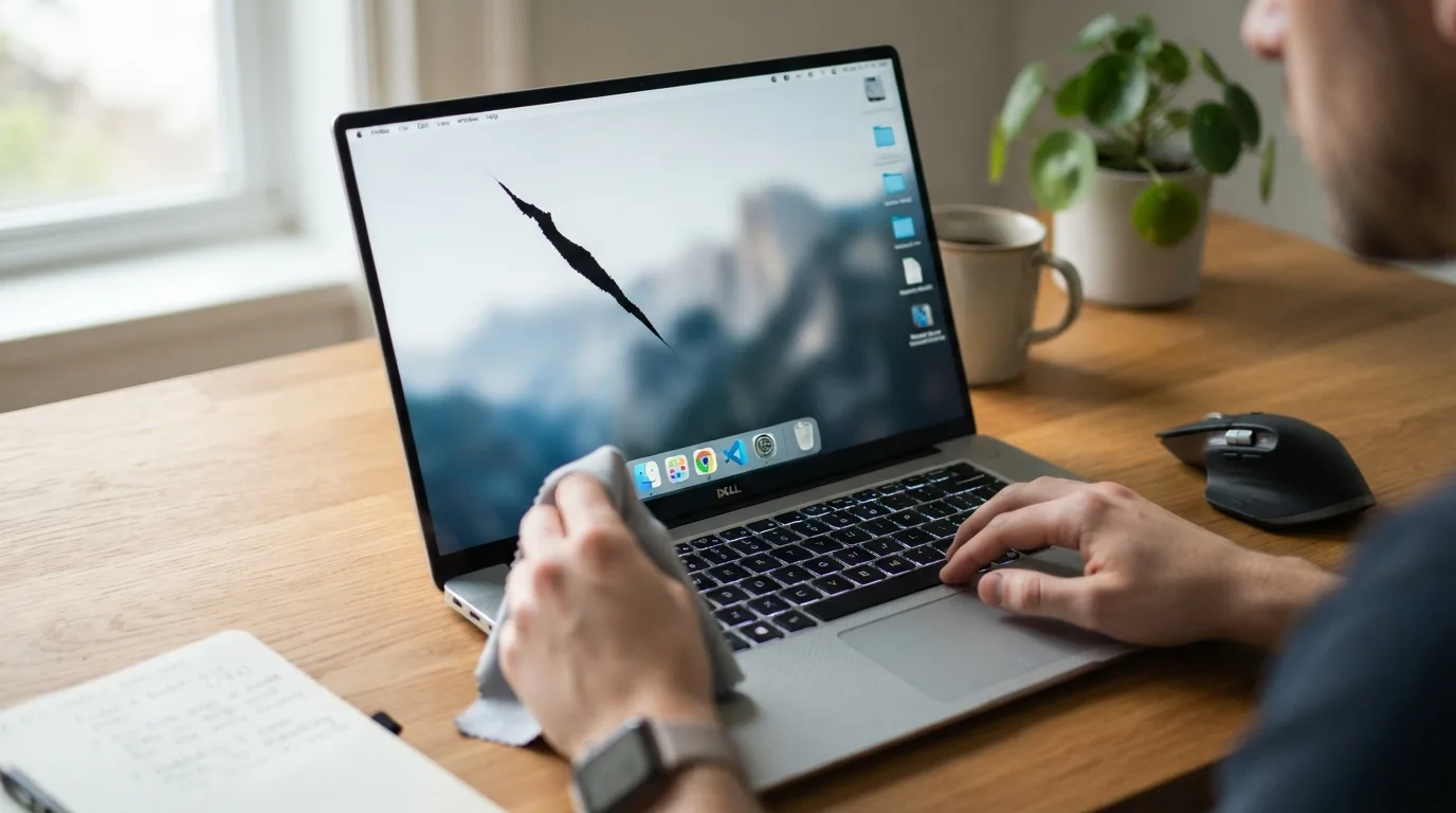 Risco preto na tela do notebook: causas e soluções simples
