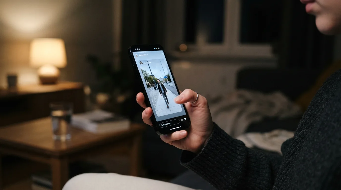 Exemplo do uso do modo avião para tentar assistir Stories sem registro