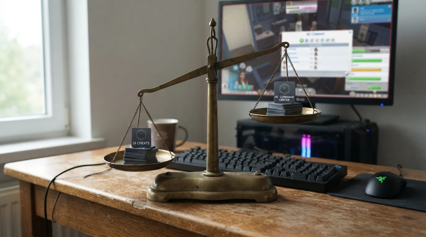 UI Cheats Extension x MC Command Center: qual mod escolher no The Sims 4