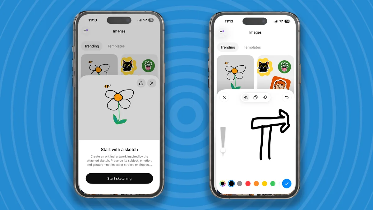 Interface do recurso Sketch no ChatGPT Images 2.5