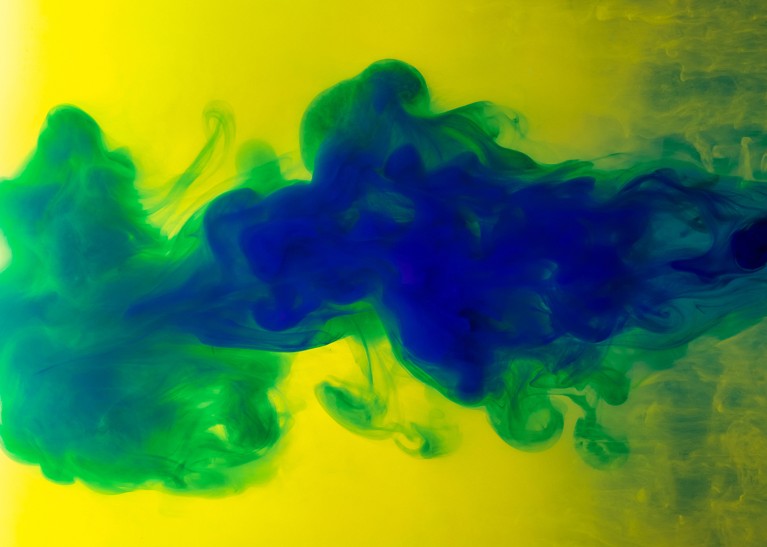 Ilustração abstrata representando o fluxo de um fluido com regiões escuras e claras