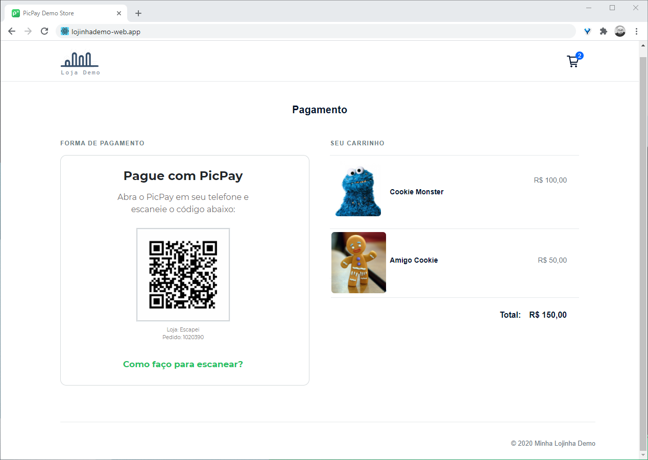 Etapas do fluxo de pagamento com PicPay em e-commerce, incluindo callback e verificação de status
