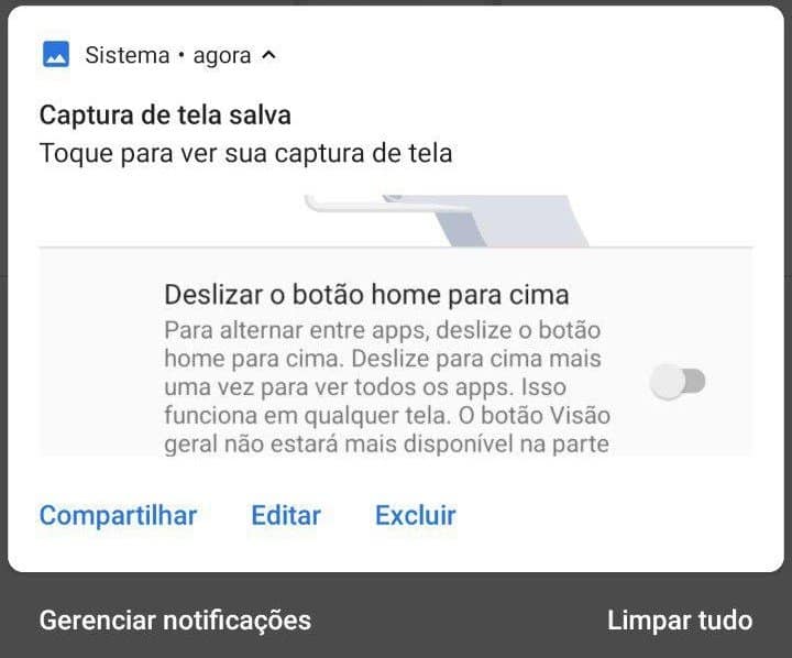 captura de tela android pie