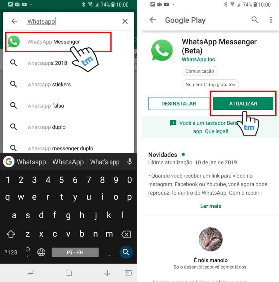 saiba como atualizar o whatsapp android como atualizar o whatsapp android