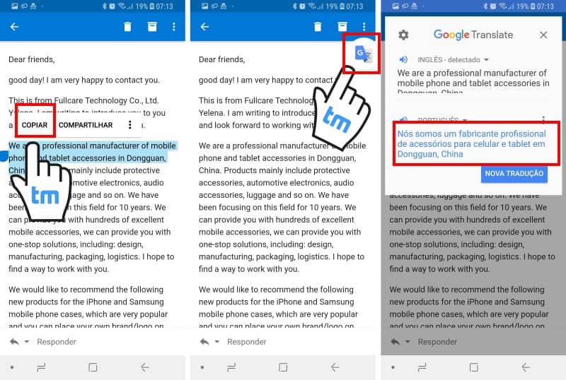 google tradutor toque para traduzir