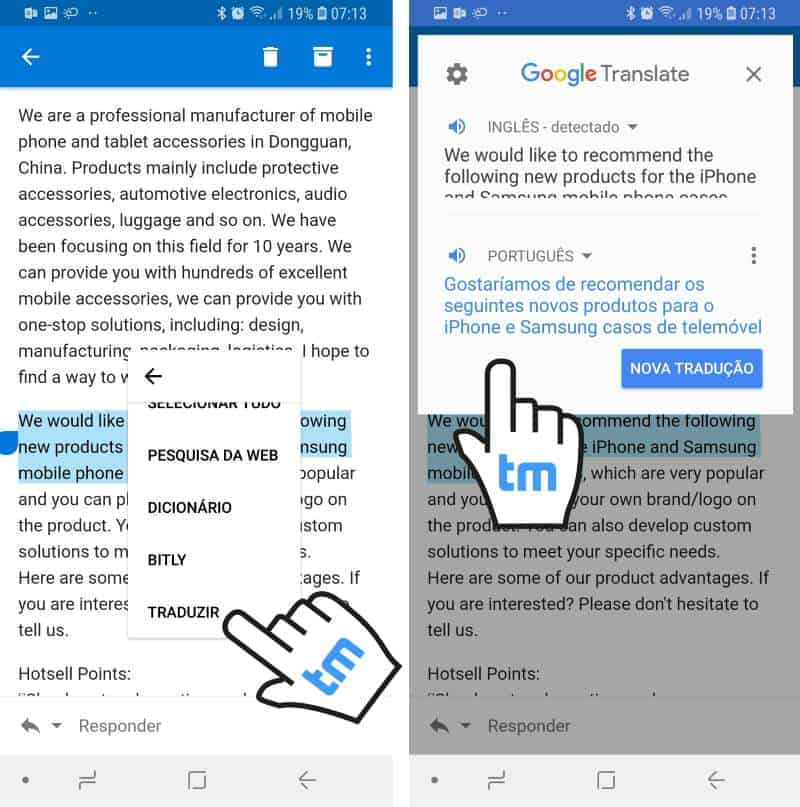 google tradutor traduzir selecao