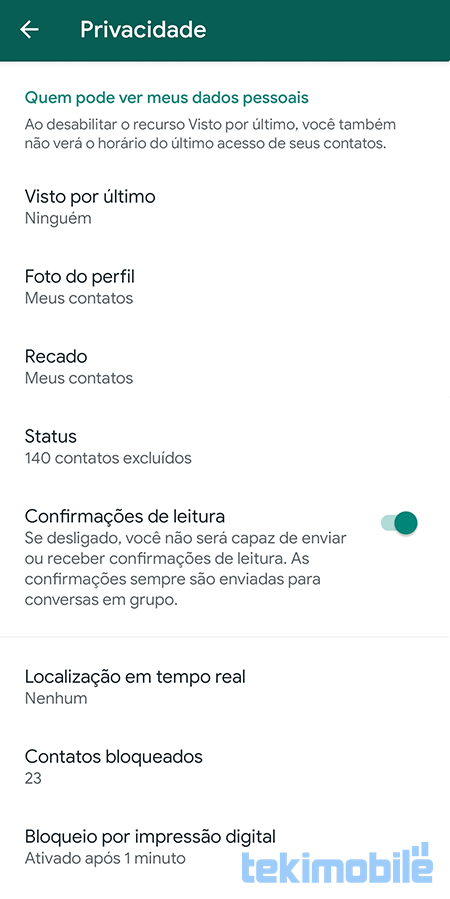 Sua privacidade pode ser controlando desativando essas funções.