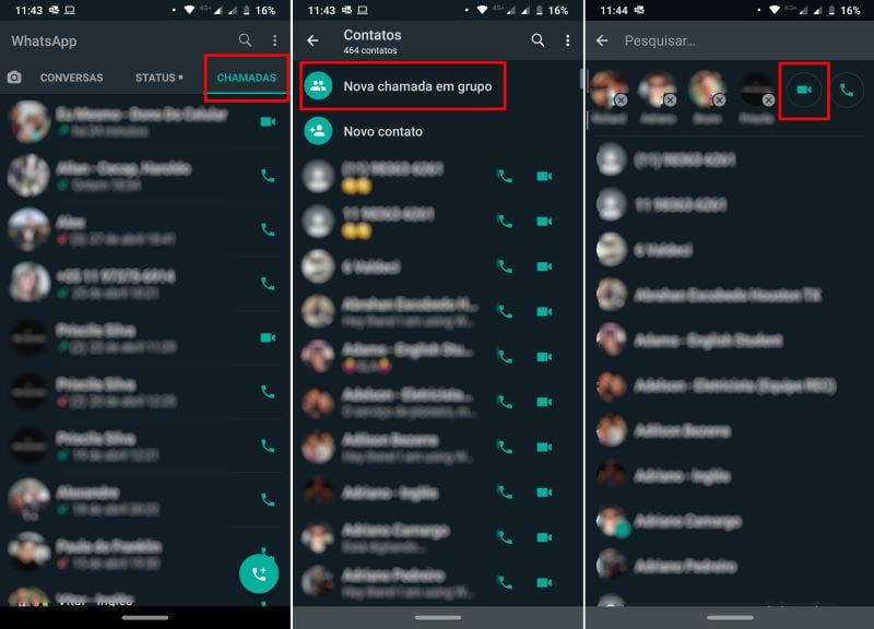 chamada em grupo whatsapp