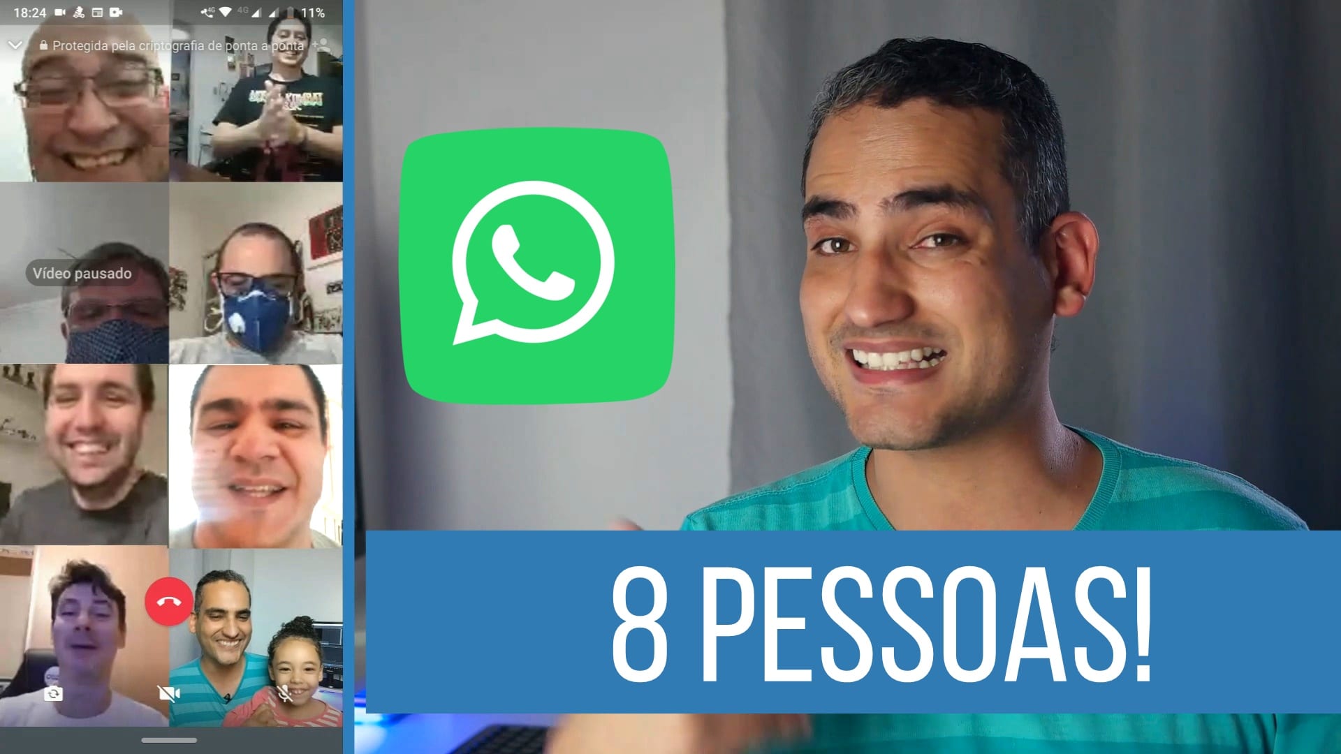 Vídeo: WhatsApp: Como fazer chamada de vídeo com oito pessoas (Android e iPhone)