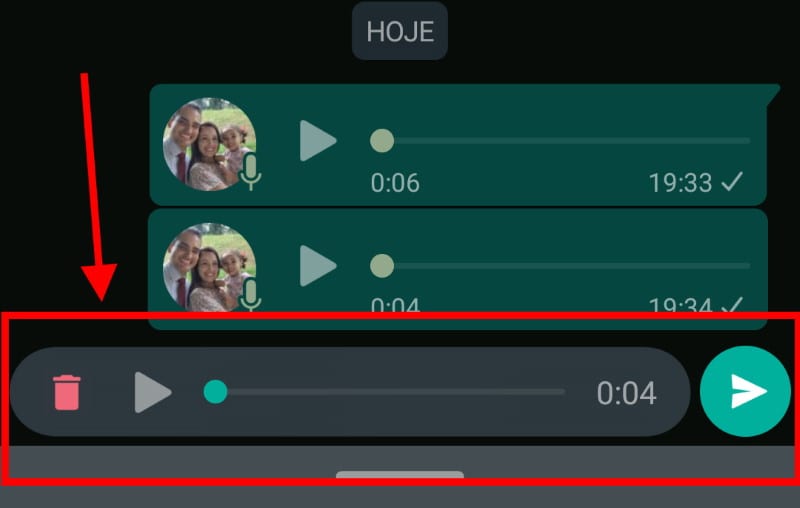 ouvir mensagem de audio whatsap´´