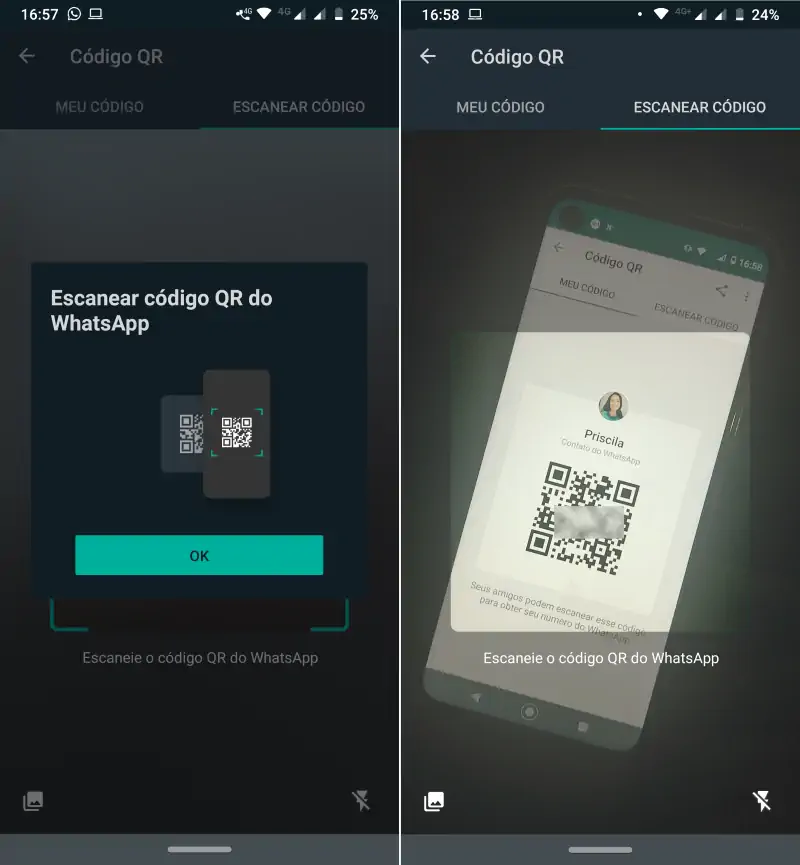 Salvar contato do WhatsApp usando um QRCode