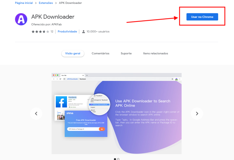 APK Downloader extensão extensão do APK Downloader para Google Chrome e Edge