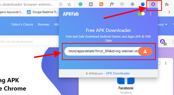 Copiando o link do aplicativo da Play Store para colar no site APK Downloader Copiando o link do aplicativo da Play Store para colar no site APK Downloader