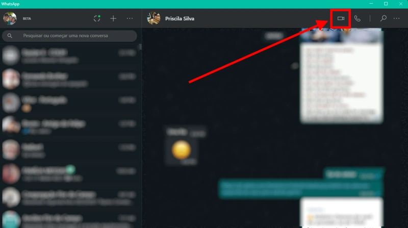 Fazendo chamadas de video no WhatsApp Web no PC