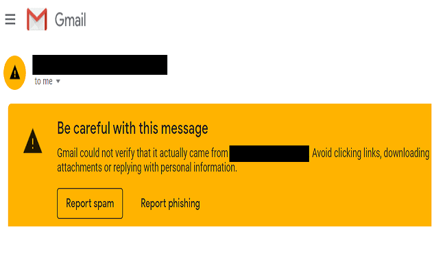 Gmail: Tenha cuidado com esta mensagem