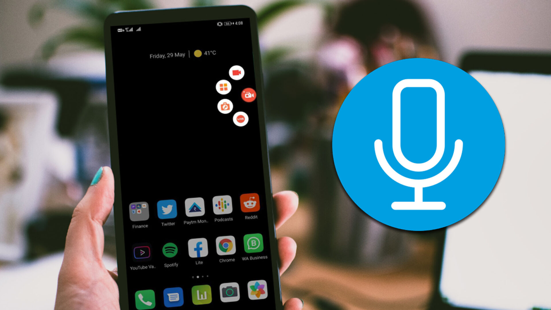 Como controlar a fonte de áudio durante gravação de tela no Android