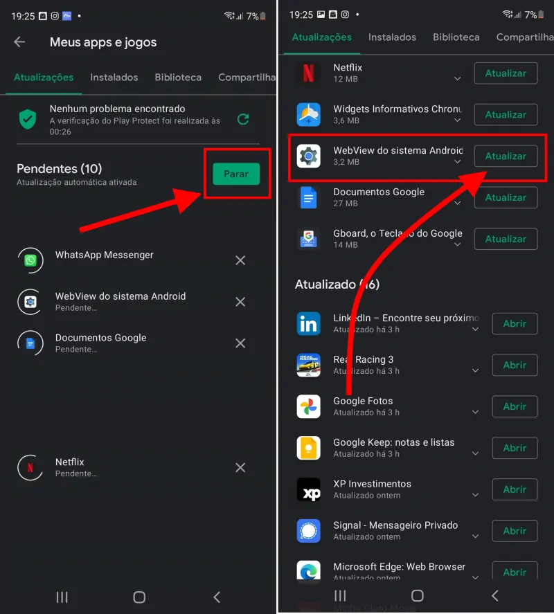 atualizar android system webview