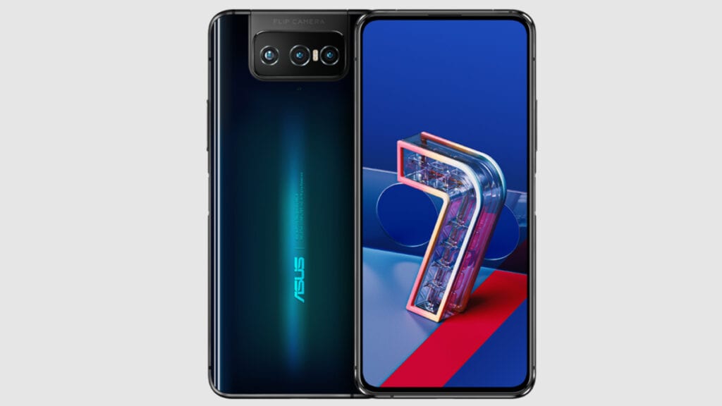 Na imagem vemos o celular da asus com suporte a 5G o zenfone 7