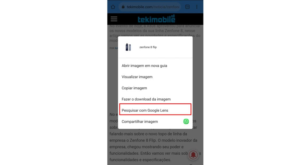 pesquisar no Google com imagem no Google lens
