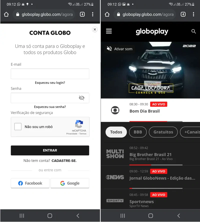 Como assistir Globo ao vivo e online no celular, PC e Smart TV 2 assistir globo online ao vivo grátis celular