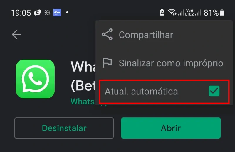 como atualizar o whatsapp