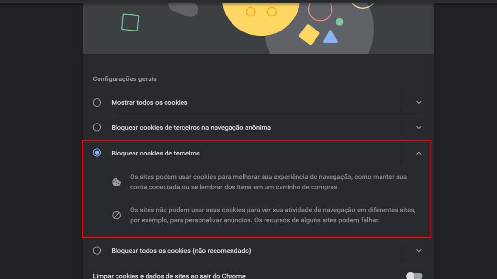 Ao ativar a opção mostrada na imagem você impede o monitoramento do Facebook as suas atividades