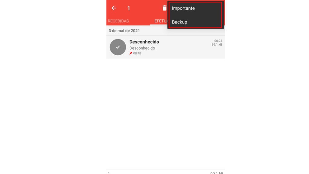 Na imagem vemos o menu superior do aplicativo
