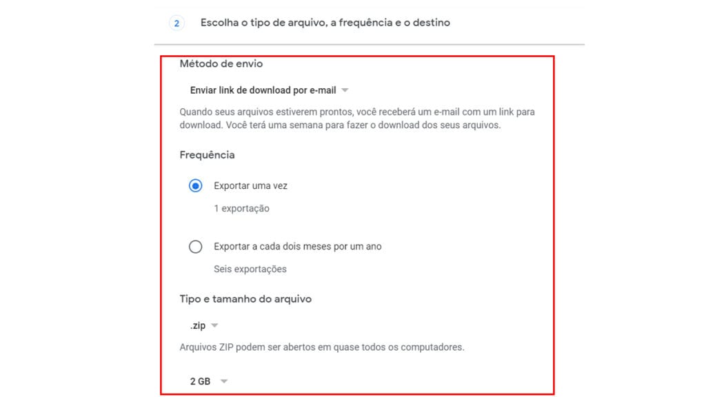 Na imagem vemos os métodos do que é possível fazer com sua exportação
