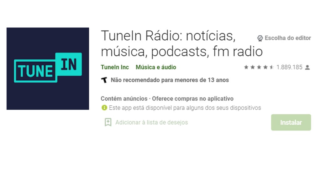 O TuneIn é outra opção