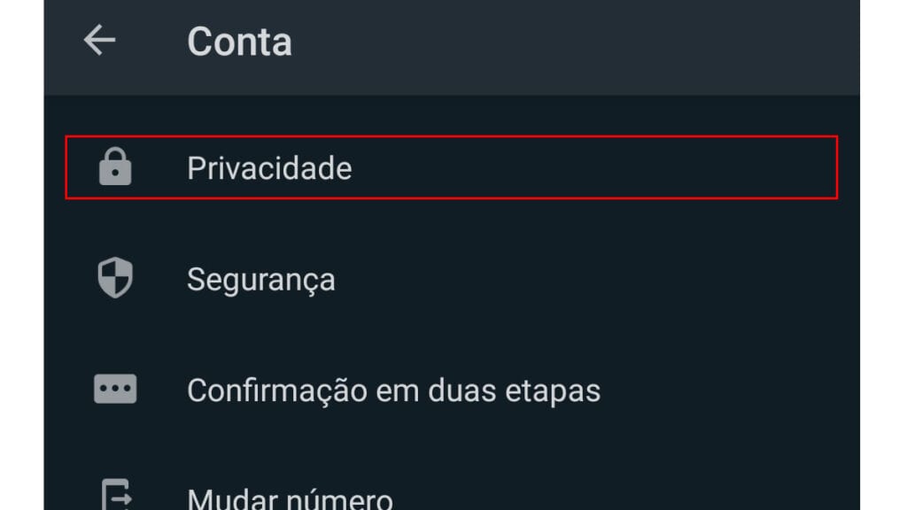 Opção de privacidade para aumentar a segurança do seu whatsapp