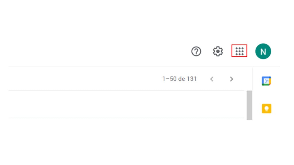 menu de apps do google no gmail