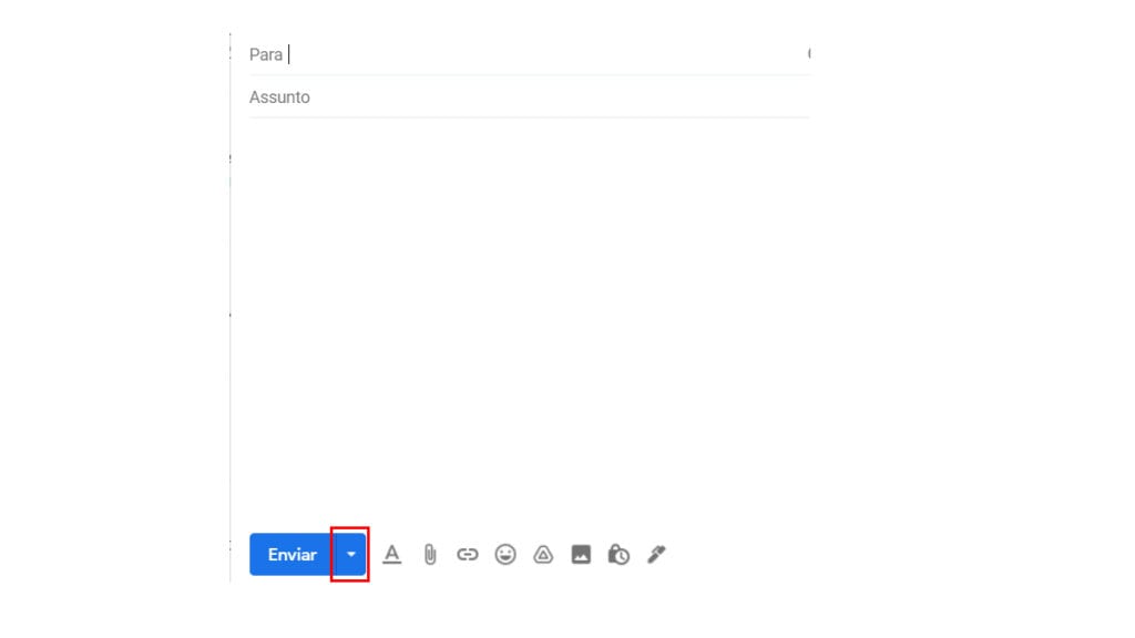 Na imagem vemos como agendar seu envio